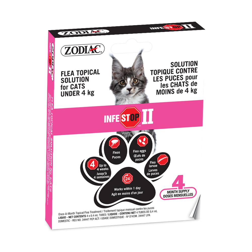 Zodiac Infestop II Flea Topical Solution for Cats Under 4kg _FRONT NO BG Medium